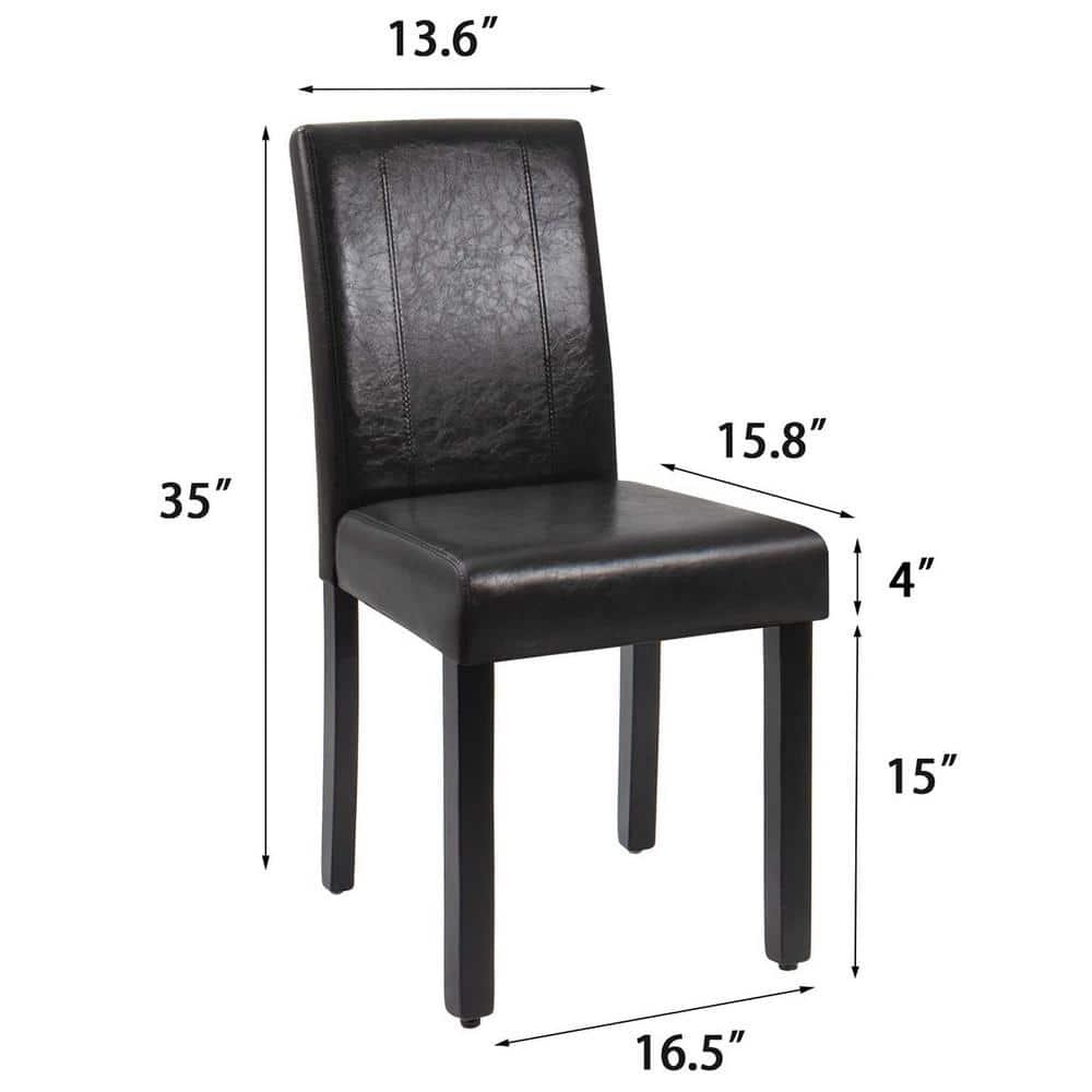 JUMMICO Dining Chair PU Leather Living Room Chairs Modern Kitchen Armless Side Chair with Solid Wood Legs Set of 4(Grey)