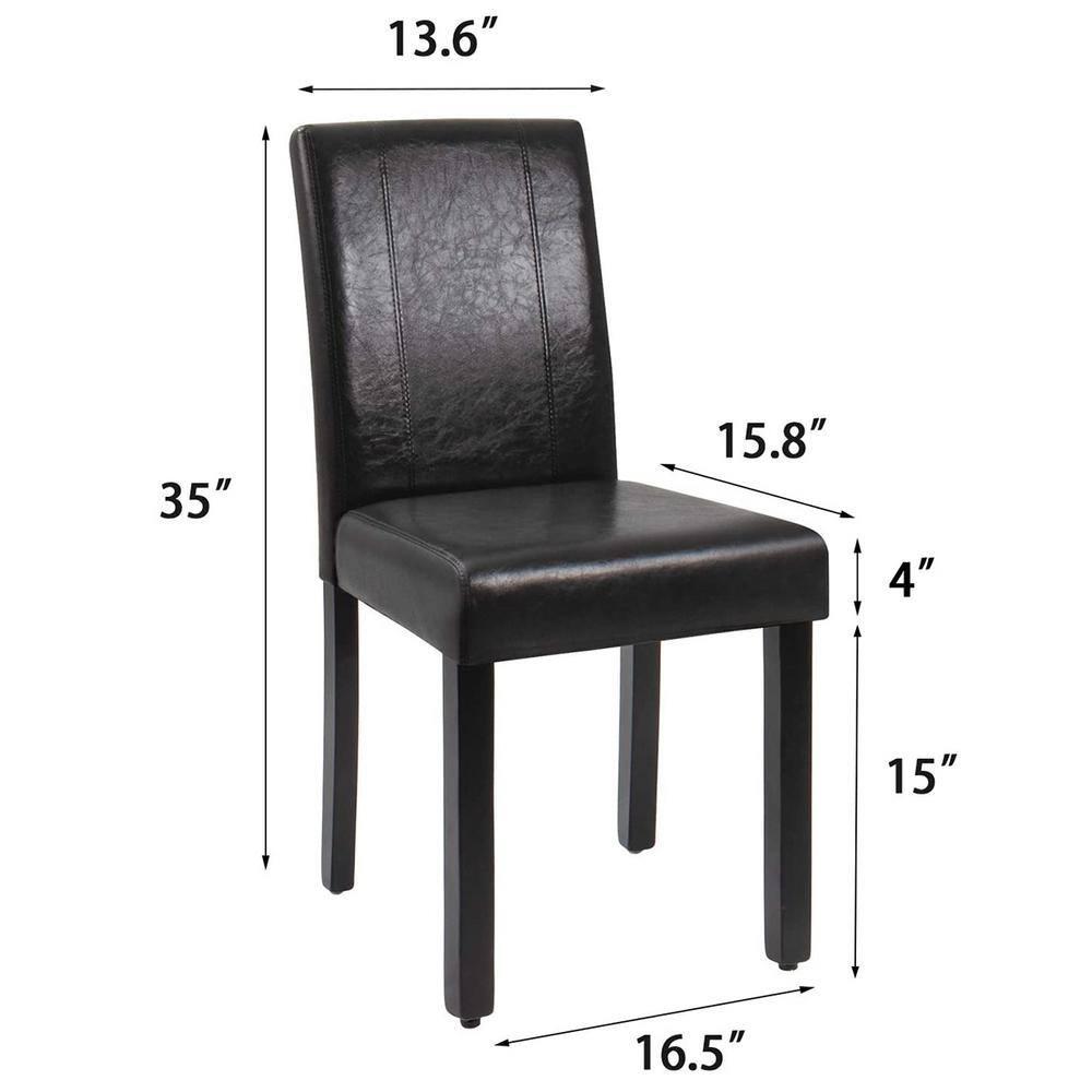 JUMMICO Dining Chair PU Leather Living Room Chairs Modern Kitchen Armless Side Chair with Solid Wood Legs Set of 4(Grey)