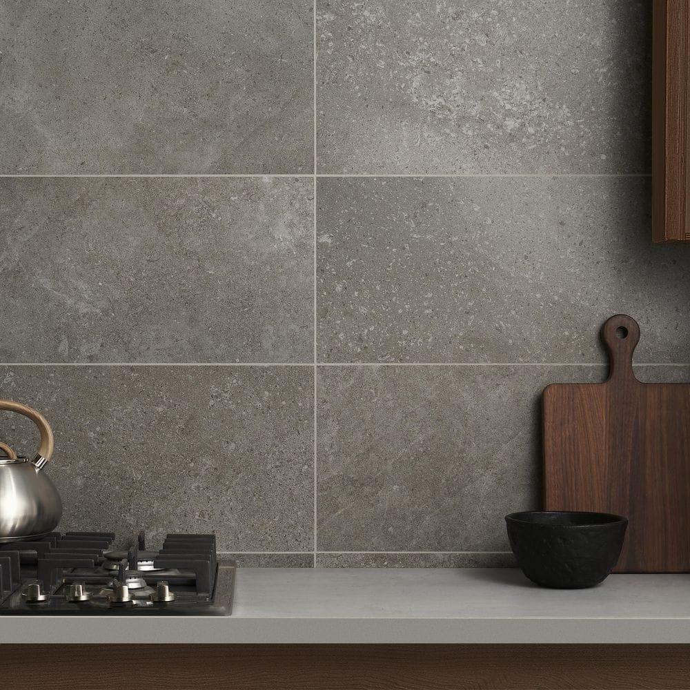 Bond Tile Grava 11.81 in. x 23.62 in. Matte Stone Look Porcelain Floor and Wall Tile (9.68 Sq. Ft. / Case)