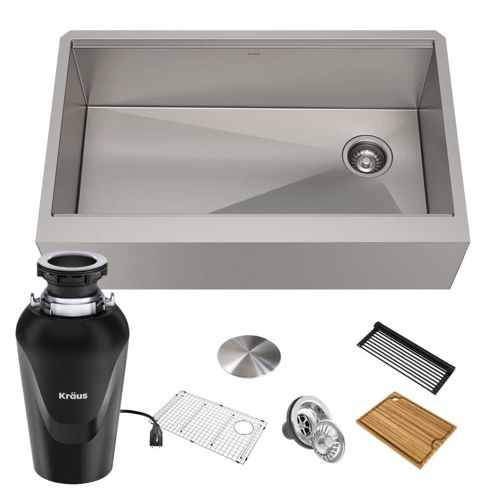 Kraus KWF410-33-100-75MB Kore 33" L x 20" W Drop-in Kitchen Sink with Accessories