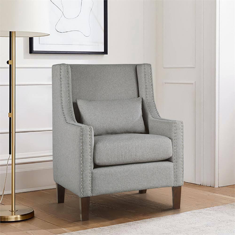 Lexicon Keller Upholstered Wingback Chair in Light Gray