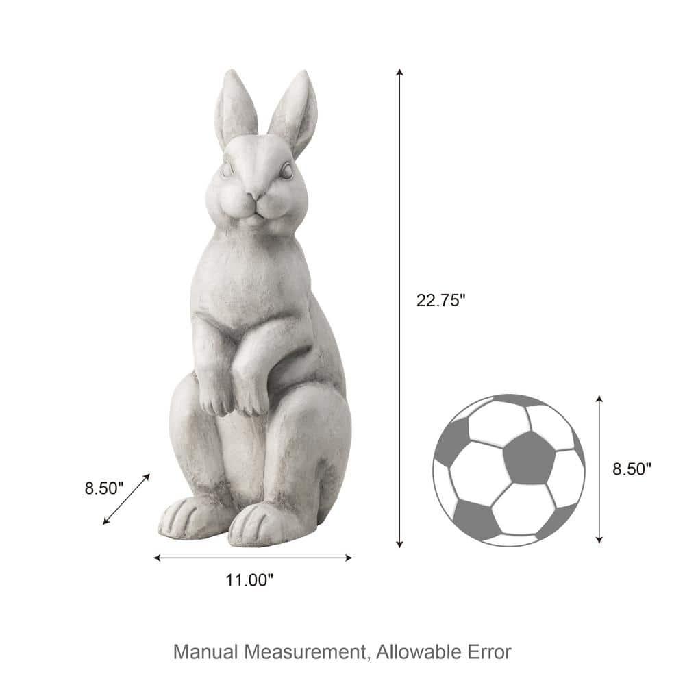 Glitzhome 22.75"H MGO White Standing Rabbit Statue