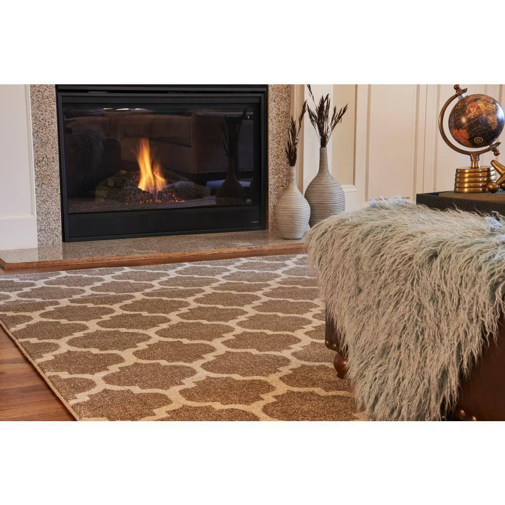 Unique Loom 4' 1 x 6' 1 Trellis Philadelphia Light Brown Area Rug