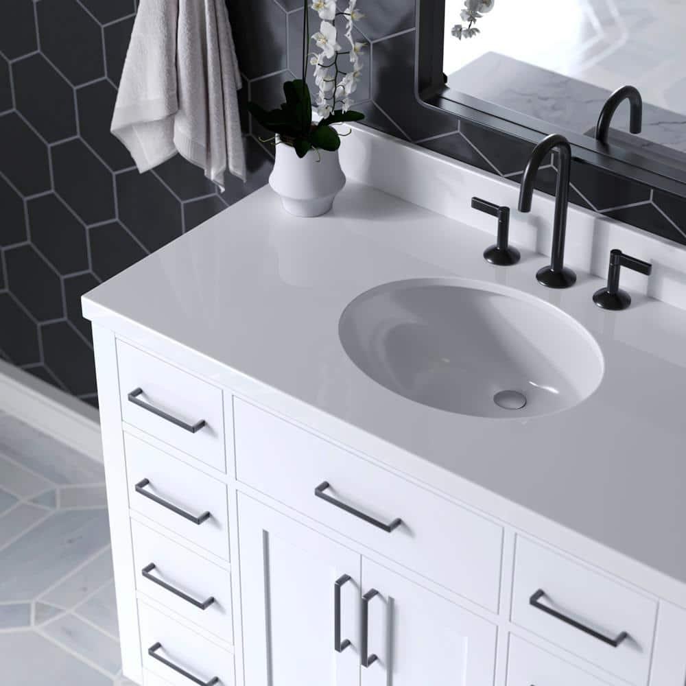 Ariel T043swqovo Hepburn 43" Free Standing Single Basin Vanity Set - White