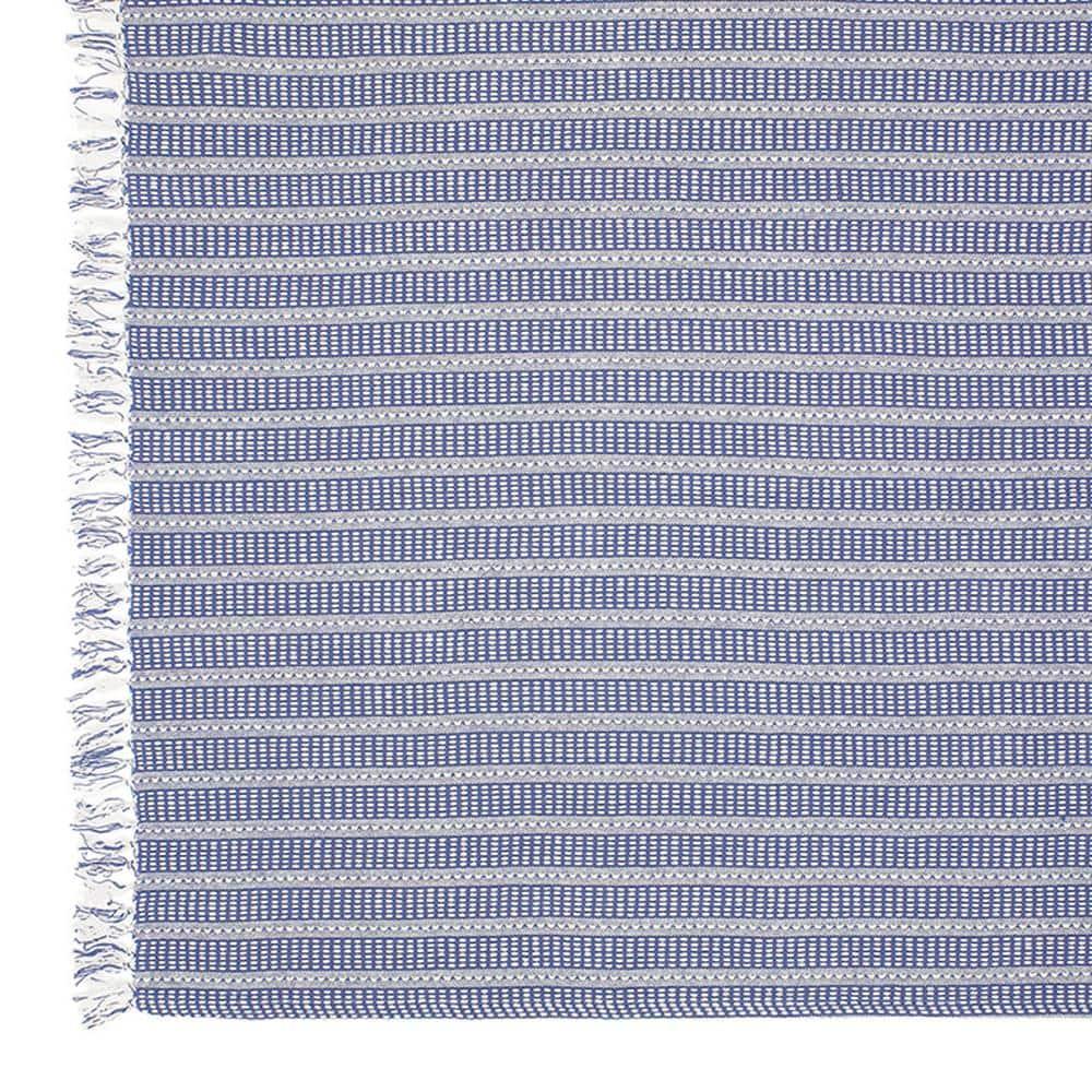 Striped Fringed Woven Cotton Throw Blanket