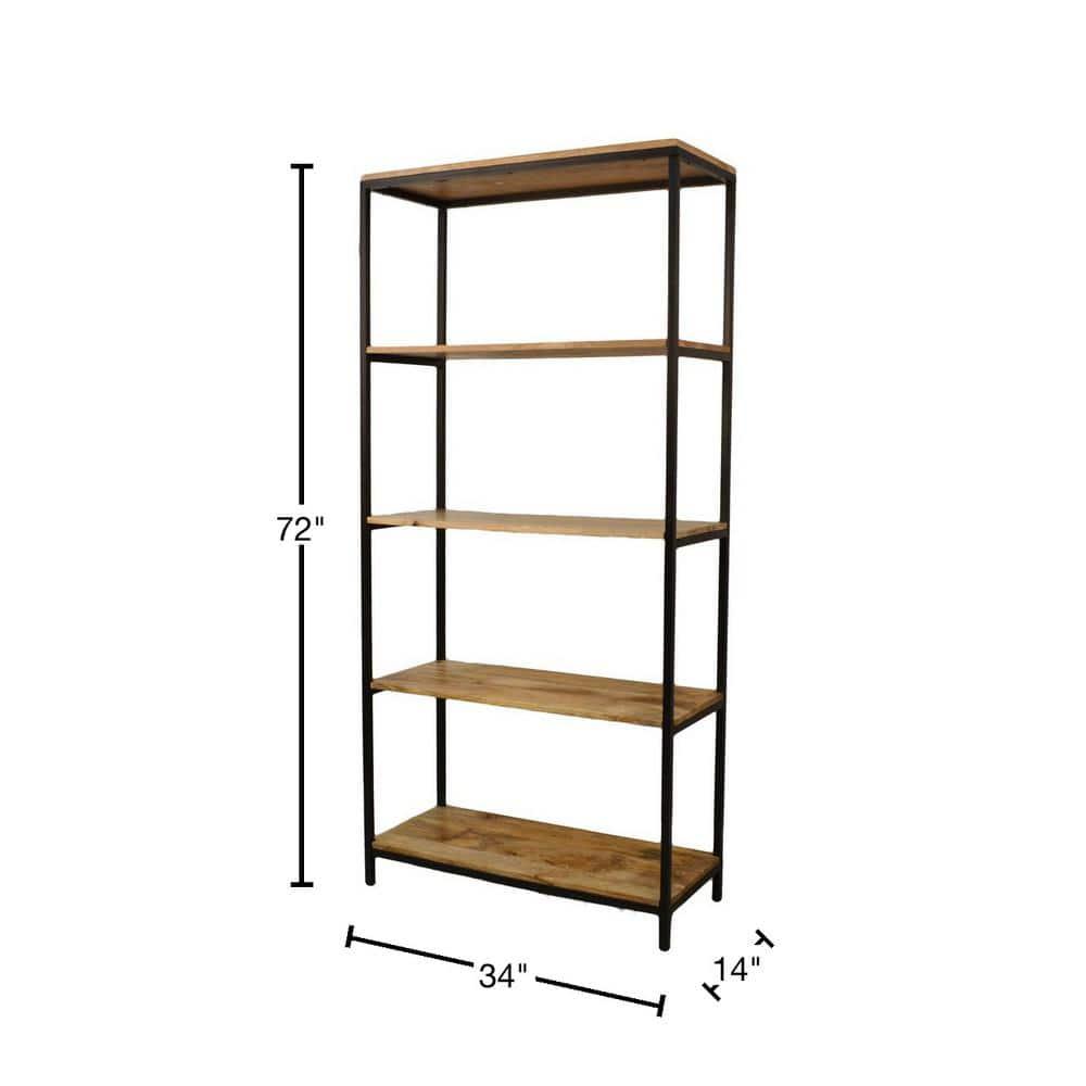 Carolina Classics Isaac Tall Bookcase in Natural Mango and Black