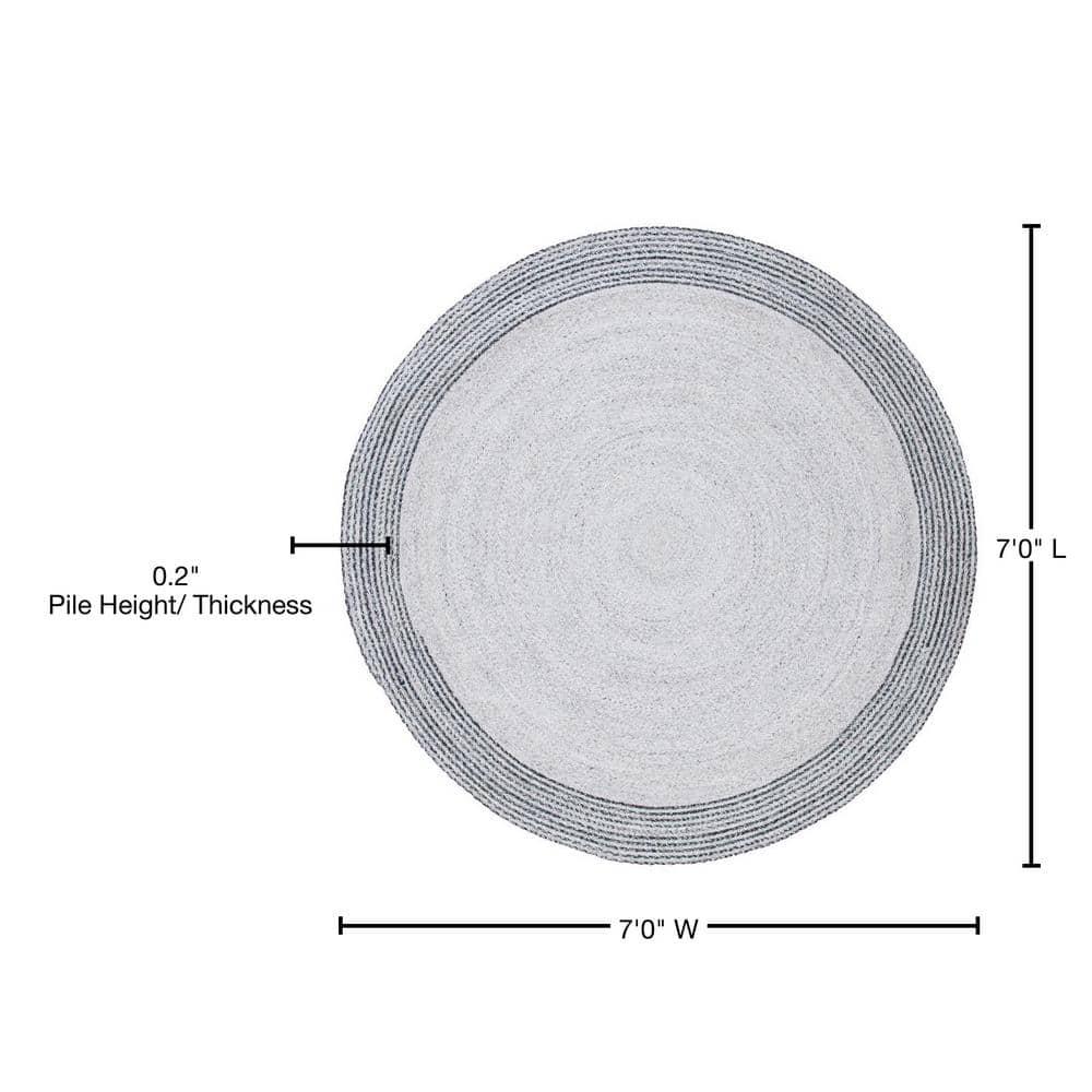 Cape Cod CAP223 Hand Woven Area Rug - Grey/Charcoal - 7' round - Safavieh.