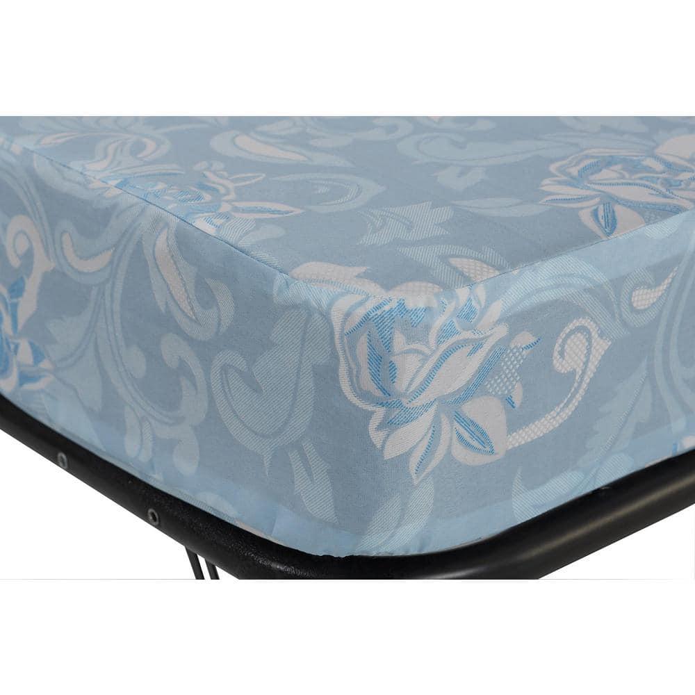 Twin Black Metal Frame Folding Guest Bed with Mattress