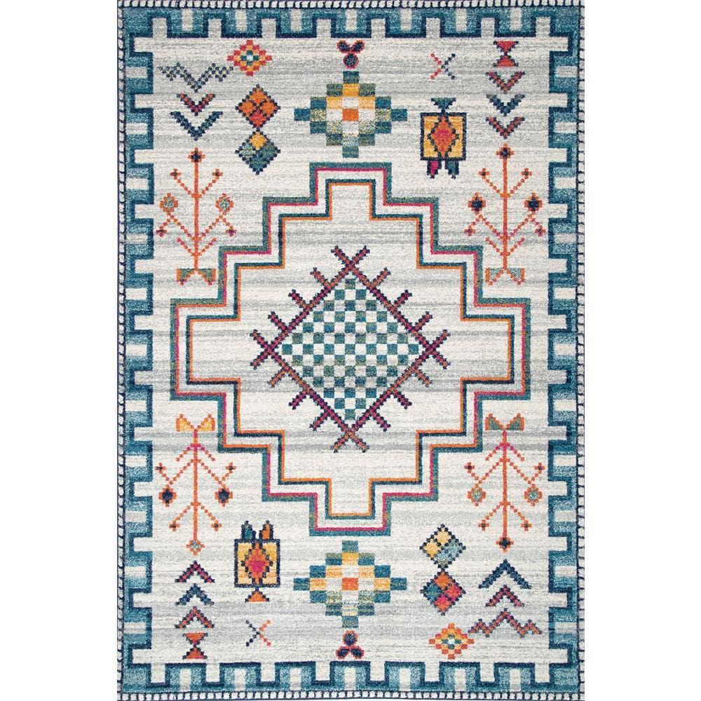 nuLOOM Richelle Tribal Medallion Area Rug, 5' x 7' 5", Blue