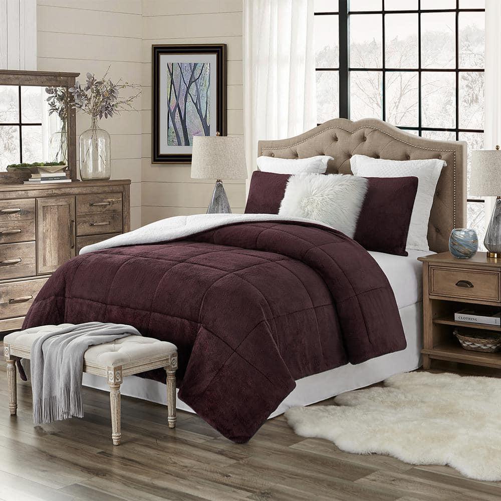 Ultra Plush Reversible Faux Fur and Sherpa 3-Piece Comforter Set