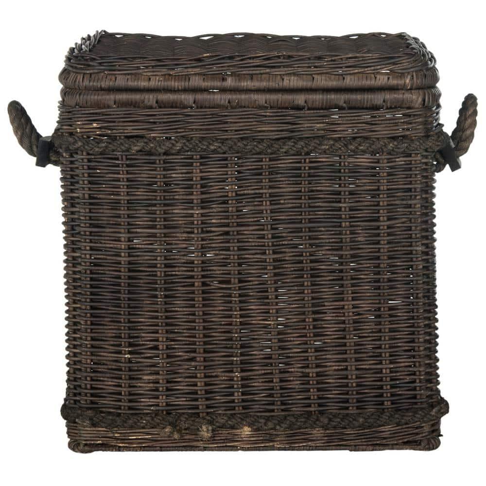 Sidonie Wicker Hamper - Dark Natural - Safavieh