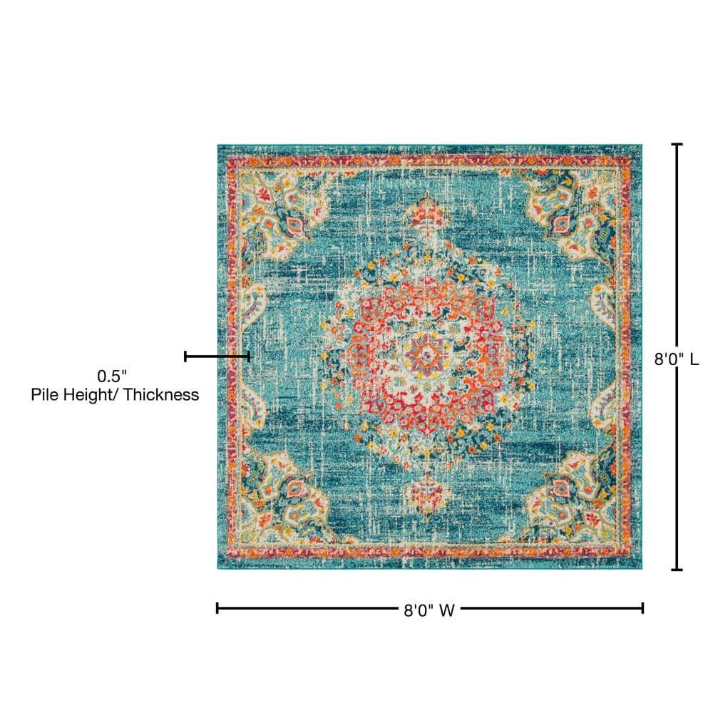 Unique Loom Penrose Collection Area Rug - Alexis (8'Square, Blue/ Gray)