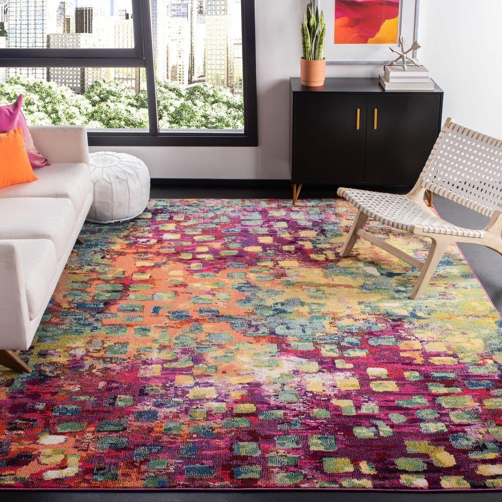 Madison MAD425 Power Loomed Indoor Area Rug - Fuchsia/Gold - 10'x14' - Safavieh