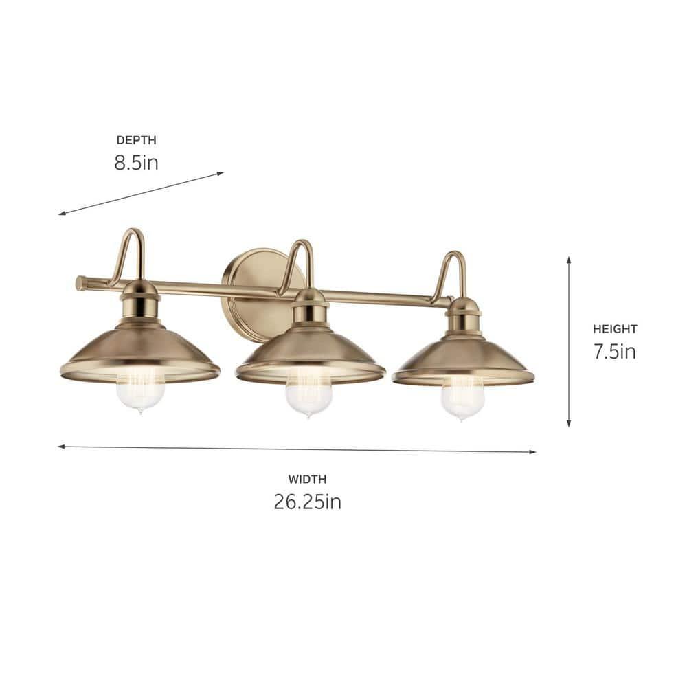 Kichler Lighting Clyde 3 - Light Vanity in  Champagne Bronze