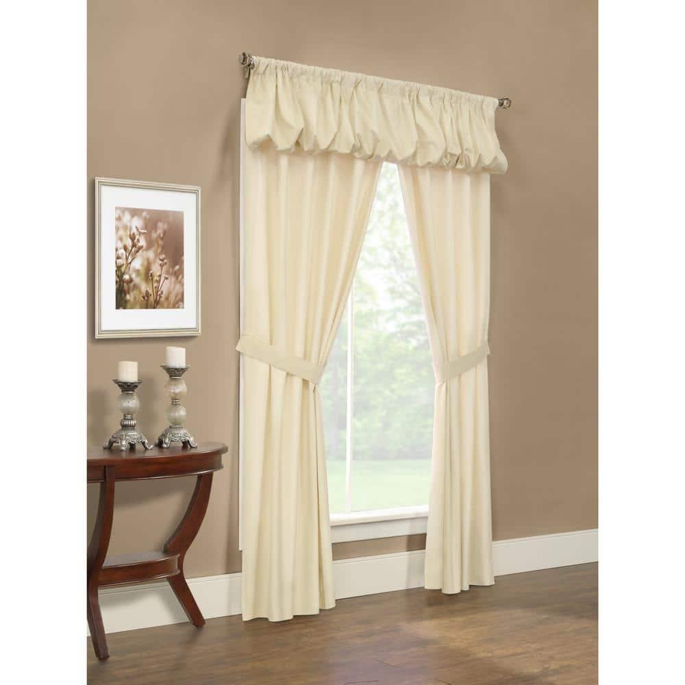 Thermalogic Prescott Room Darkening Rod Pocket Five in One Curtain Set 80 x 63 in Ivory