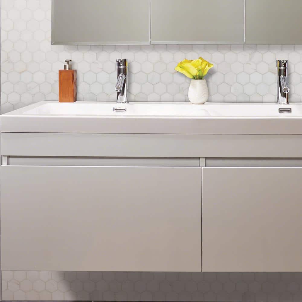 Bianco Dolomite 2" x 2" Marble Mosaic Tile in White