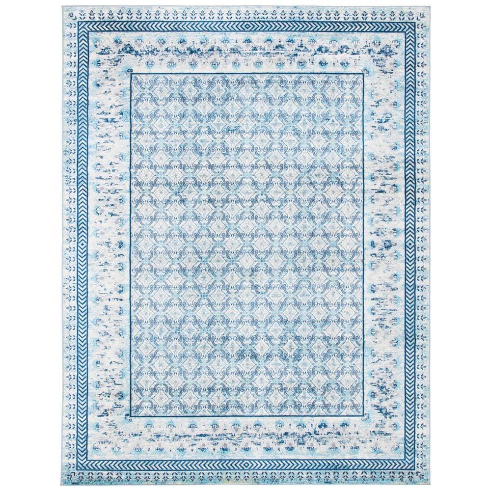 Brentwood BNT899 Power Loomed Indoor Area Rug - Ivory/Aqua - 8'x10' - Safavieh