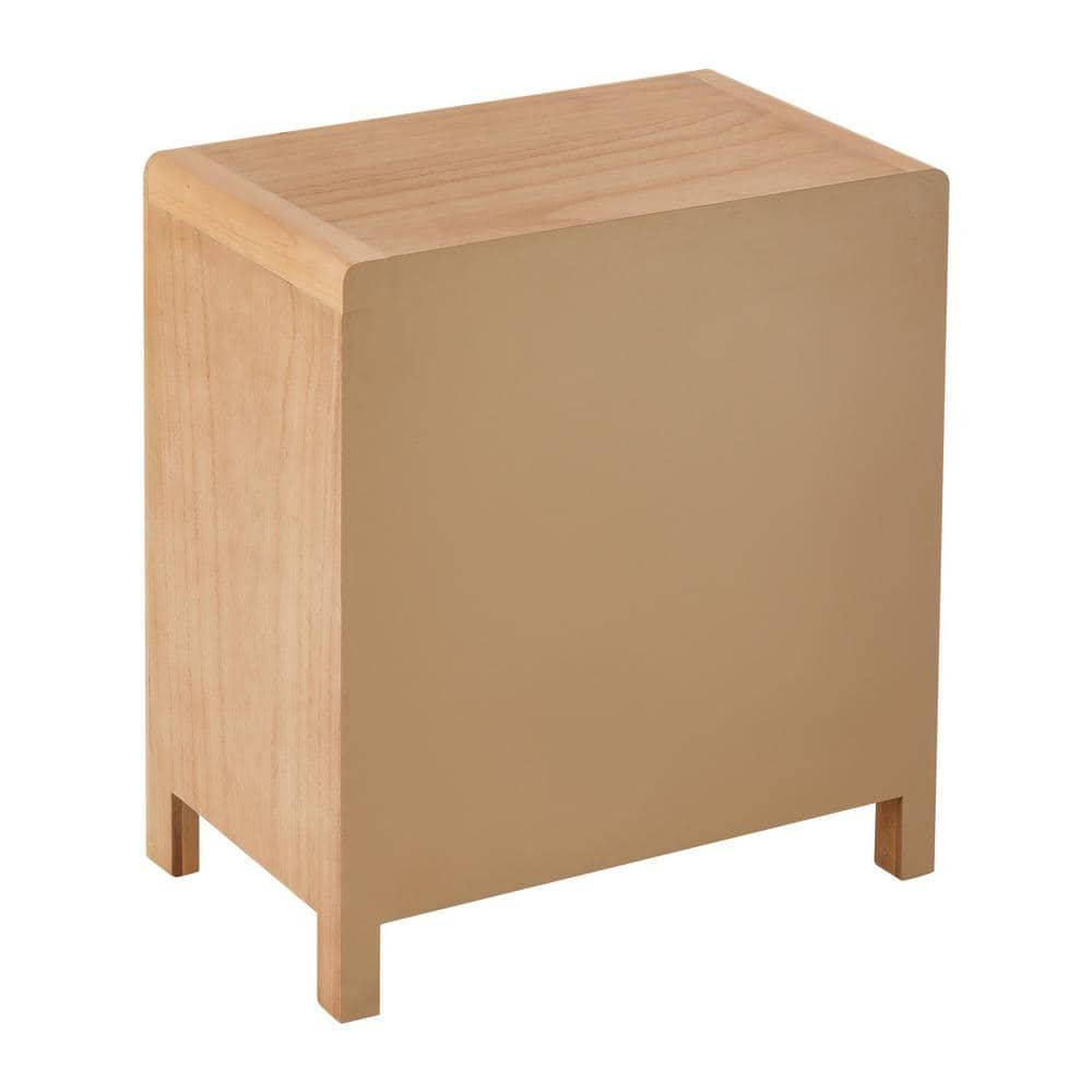 COZAYH Farmhouse 3 Drawer Dresser, Rustic Vintage Nightstand, Home Bedroom Wooden Side Table Burl Finish Vintage Accent, Natural