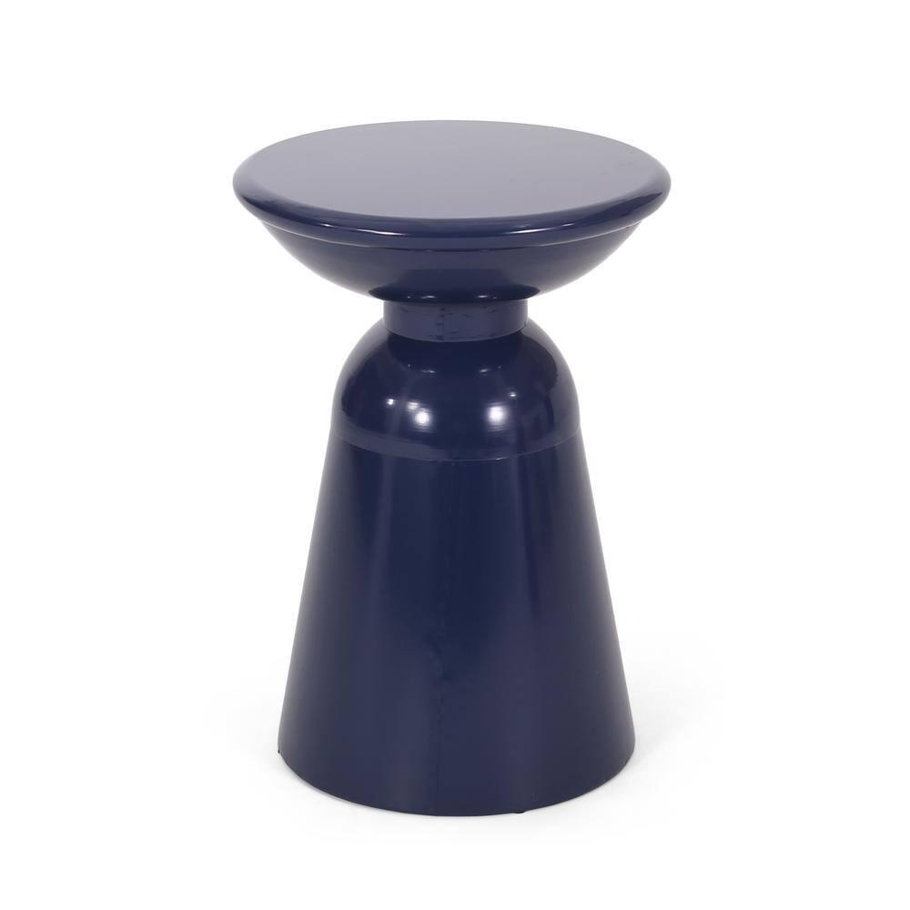 Aston Metal Outdoor Side Tables, Set of 2, Navy Blue