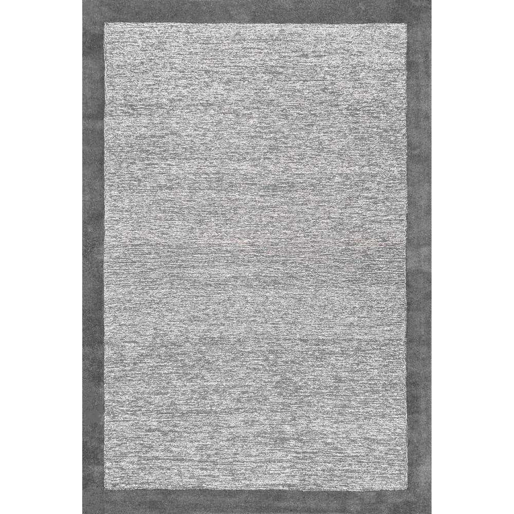 5&#39;x8&#39; Marianne Handmade Wool Border Area Rug Gray - nuLOOM