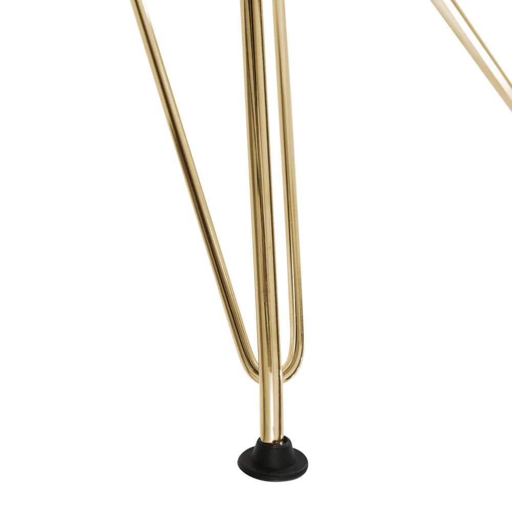 LeisureMod Cresco Series Modern Plastic Dining Chair Accent Side Chair with Brushed Gold Chrome Legs in Clear