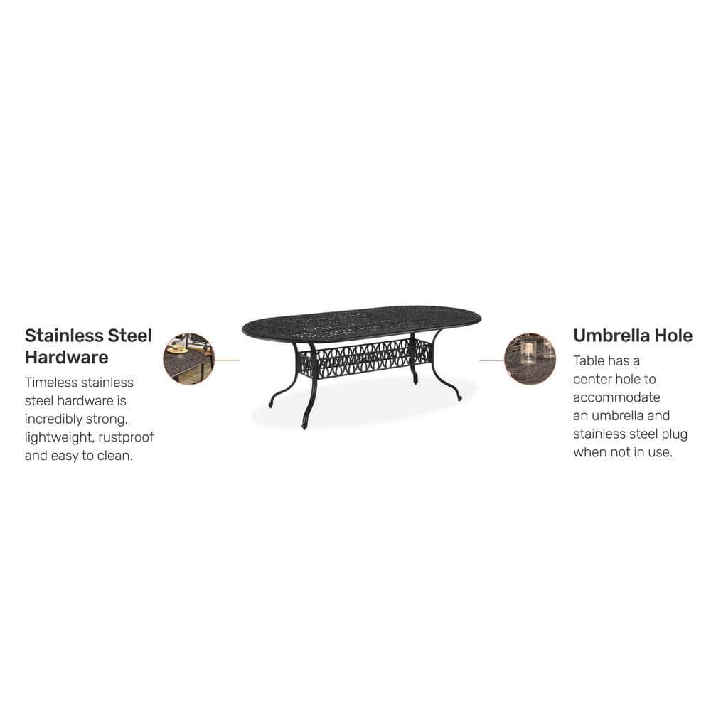 Homestyles Capri Aluminum Outdoor Dining Table in Charcoal