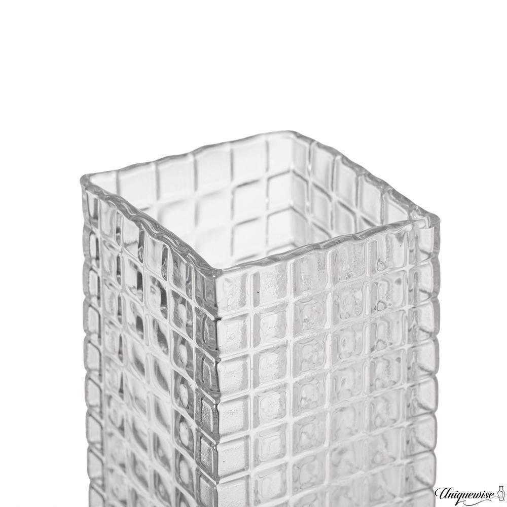 Uniquewise Set Of 10 And 12-Inch Square Frosted Gray Glass Table Vases - A Timeless Centerpiece For Dining Tables, Living Rooms, Bedrooms, Hotel Reception Areas And Conference Rooms, Ideal For Wedding Decor