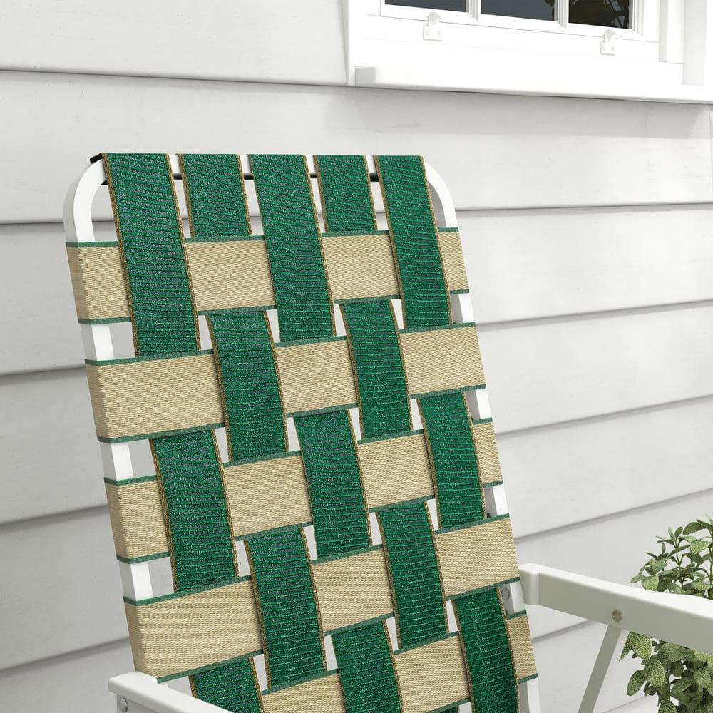 Outsunny Set of 4 Patio Folding Chairs, Classic Outdoor Camping Chairs, Portable Lawn Chairs w/ Armrests, Green