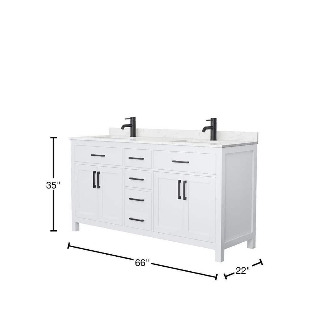 Beckett 66" Freestanding Double Bathroom Vanity with Cultured Marble Top