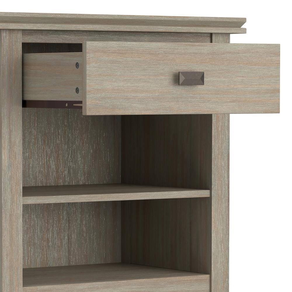 Simpli Home Artisan 24"W Solid Wood Nightstand with Drawer and Shelves