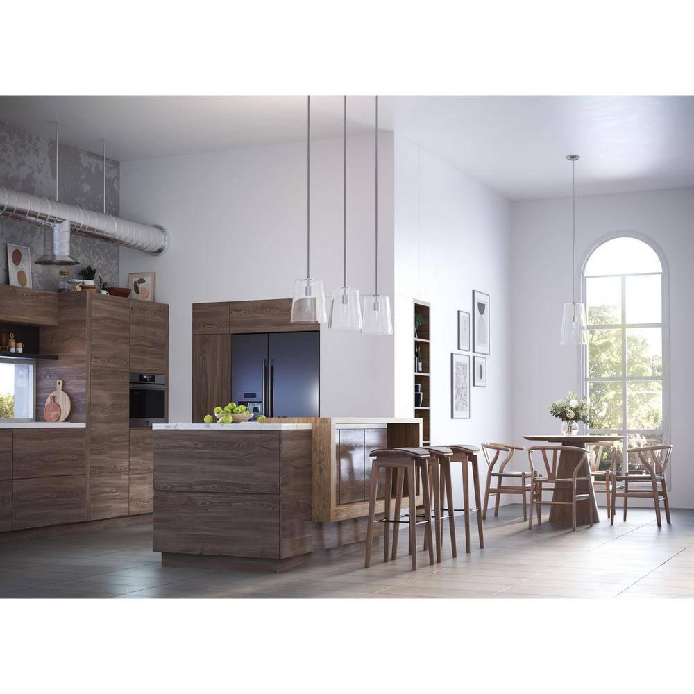 Progress Lighting Clarion 1-Light Pendant, Polished Nickel, Clear Glass Shade