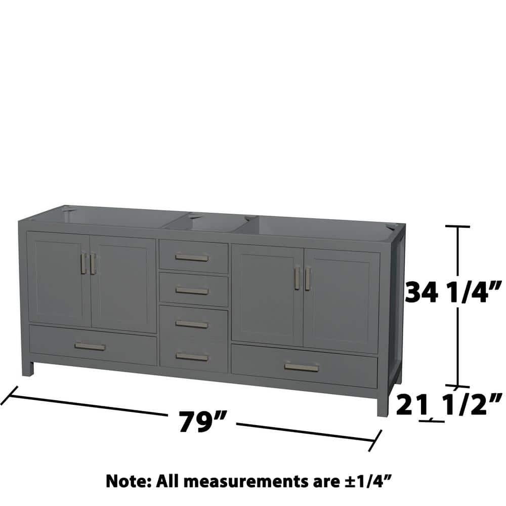 Wyndham Collection Sheffield 79" Freestanding Double Vanity Base Only