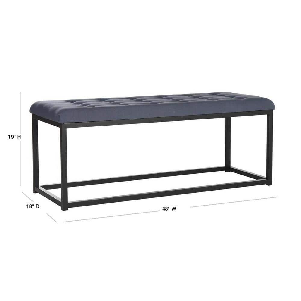 Reynolds Bench - Navy/Black - Safavieh