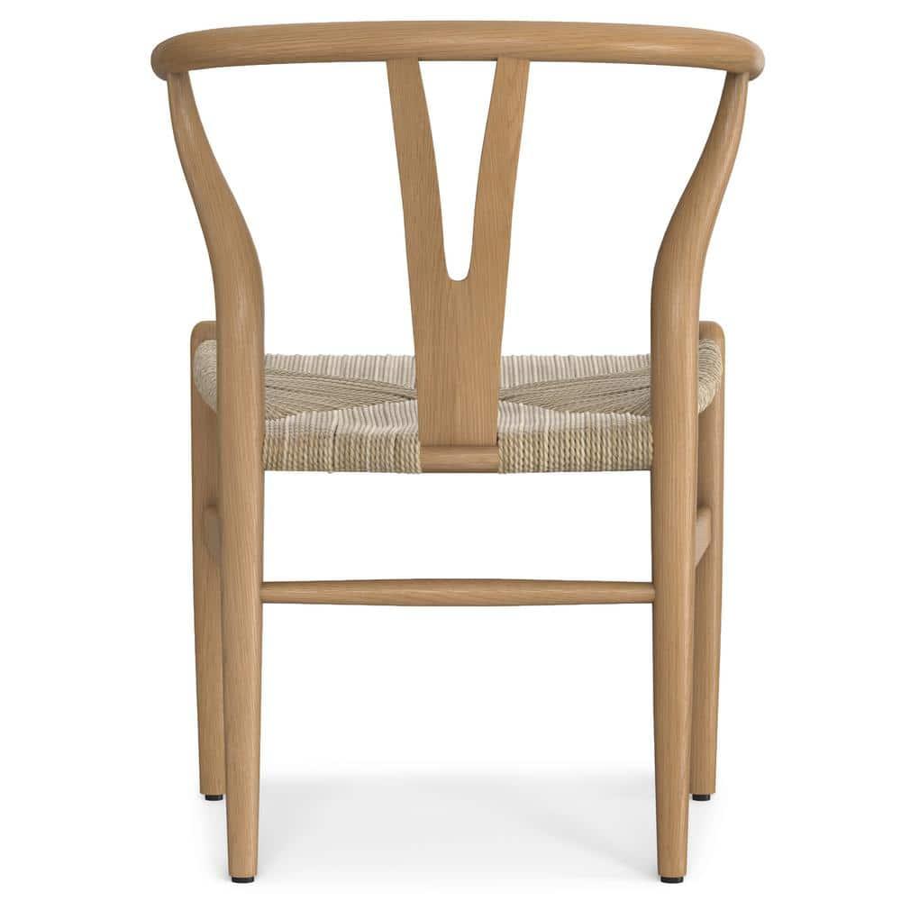 Simpli Home Hershey Solid Wood Dining Chair with Y-Back Design in Mid-Century Modern Style (Set of 2) (Set of 2)