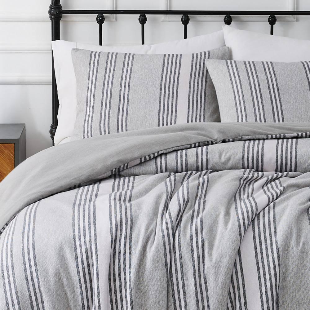Truly Soft Kiel Stripe Flannel Flannel Striped Duvet Cover Set