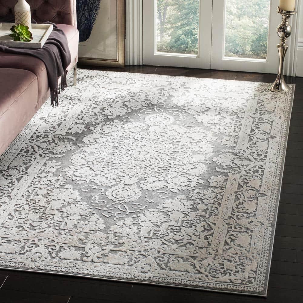 Reflection RFT664 Power Loomed Indoor Area Rug - 8'x10' - Dark Grey/Cream - Safavieh