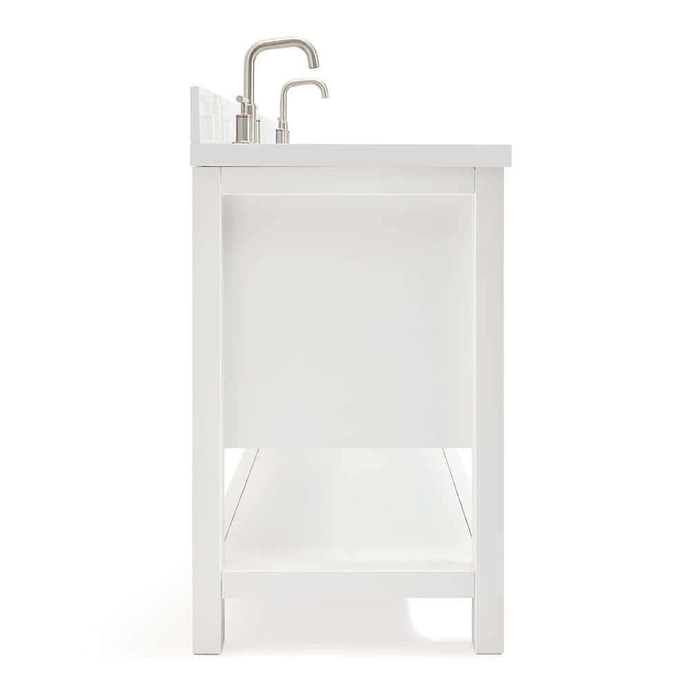 Ariel S073dwqrvo Magnolia 72" Free Standing Double Basin Vanity Set - White / Pure White
