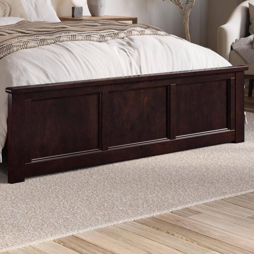 AFI Charlotte Queen Solid Wood Low Profile Platform Bed with Matching Footboard, Espresso