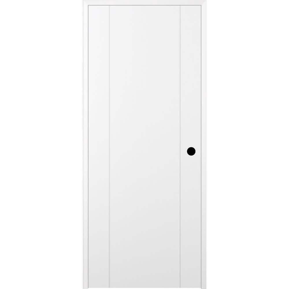Belldinni Smart Pro 2U DIY-FRIENDLY Polar White Flush Solid Wood Painted NARVIKA Collection Standard Door