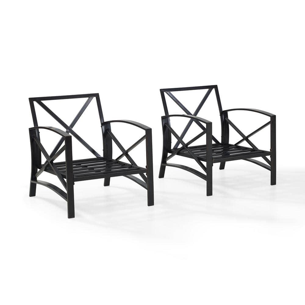 2pc Kaplan Outdoor Chair Set Oatmeal - Crosley: Steel Frame, UV-Resistant Cushions, Patio Seating