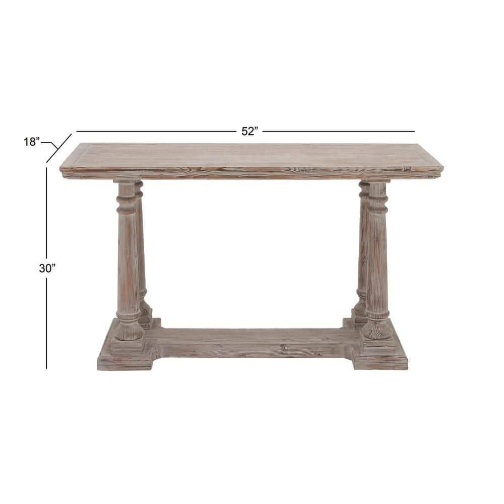 Wood Console Table Light Brown - Olivia & May: Rustic Fixed Shelf, Indoor Use