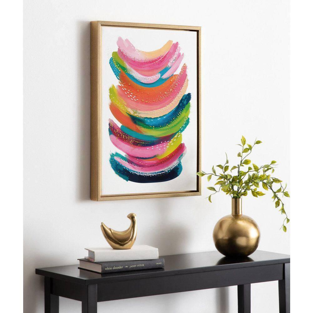 Kate and Laurel Sylvie Bright Abstract Framed Canvas by Jessi Raulet of Ettavee