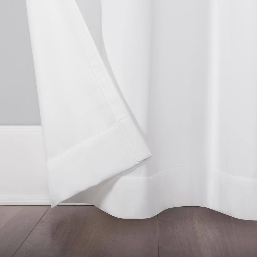 96"x40" Lindstrom Textured Draft Shield Fleece Insulated Energy Saving Grommet Top Room Darkening Curtain Panel White - No. 918