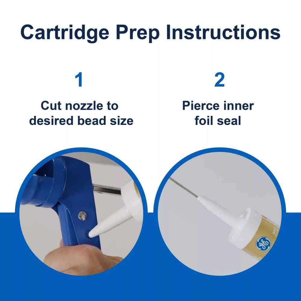 GE Supreme Silicone Window & Door Sealant, Pack of 1, Clear 10.1 fl oz Cartridge