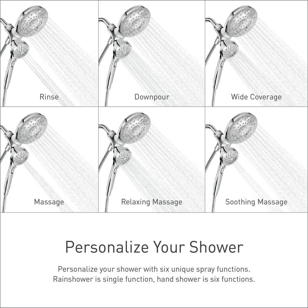 MOEN 82611SRN Brecklyn Single Handle 6-Spray Tub Shower Faucet w/ Magnetix Rainshower in Spot Resist Brushed Nickel (Valve Included)