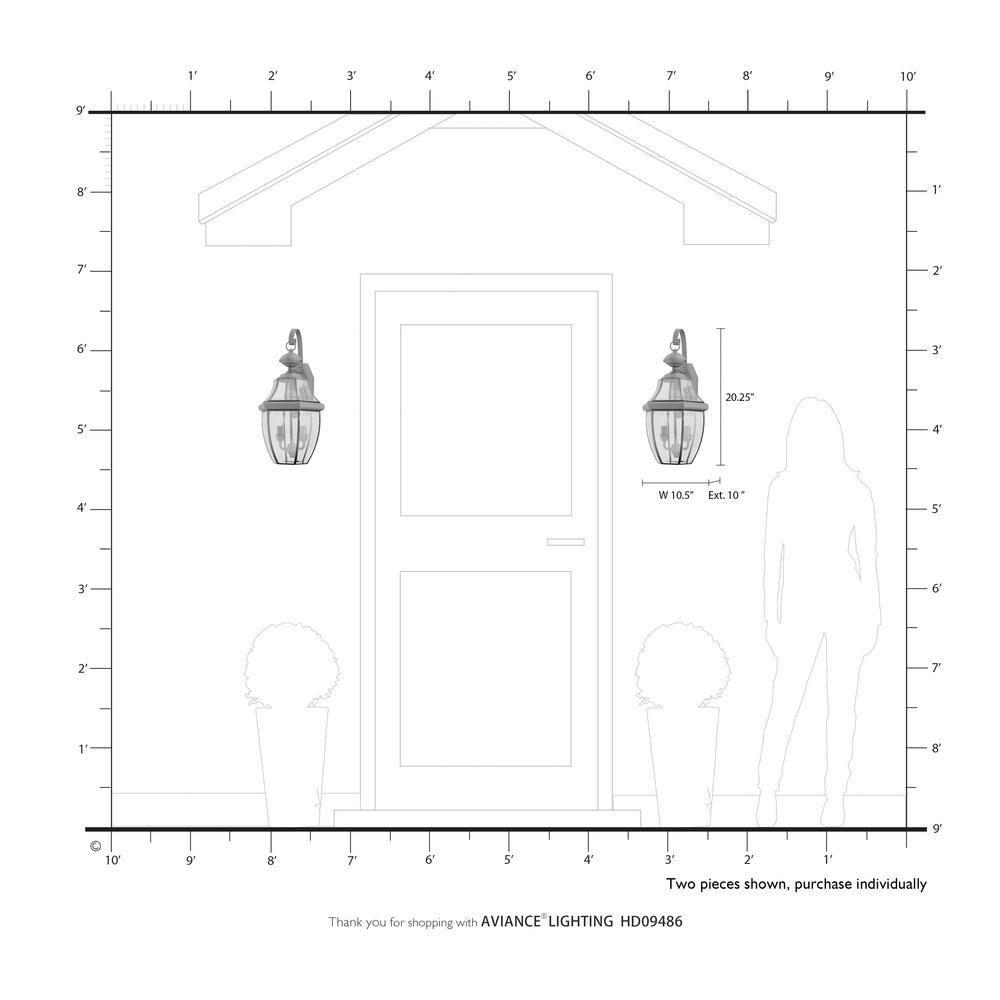 Livex Lighting Monterey 2 - Light Wall Light in  Verdigris