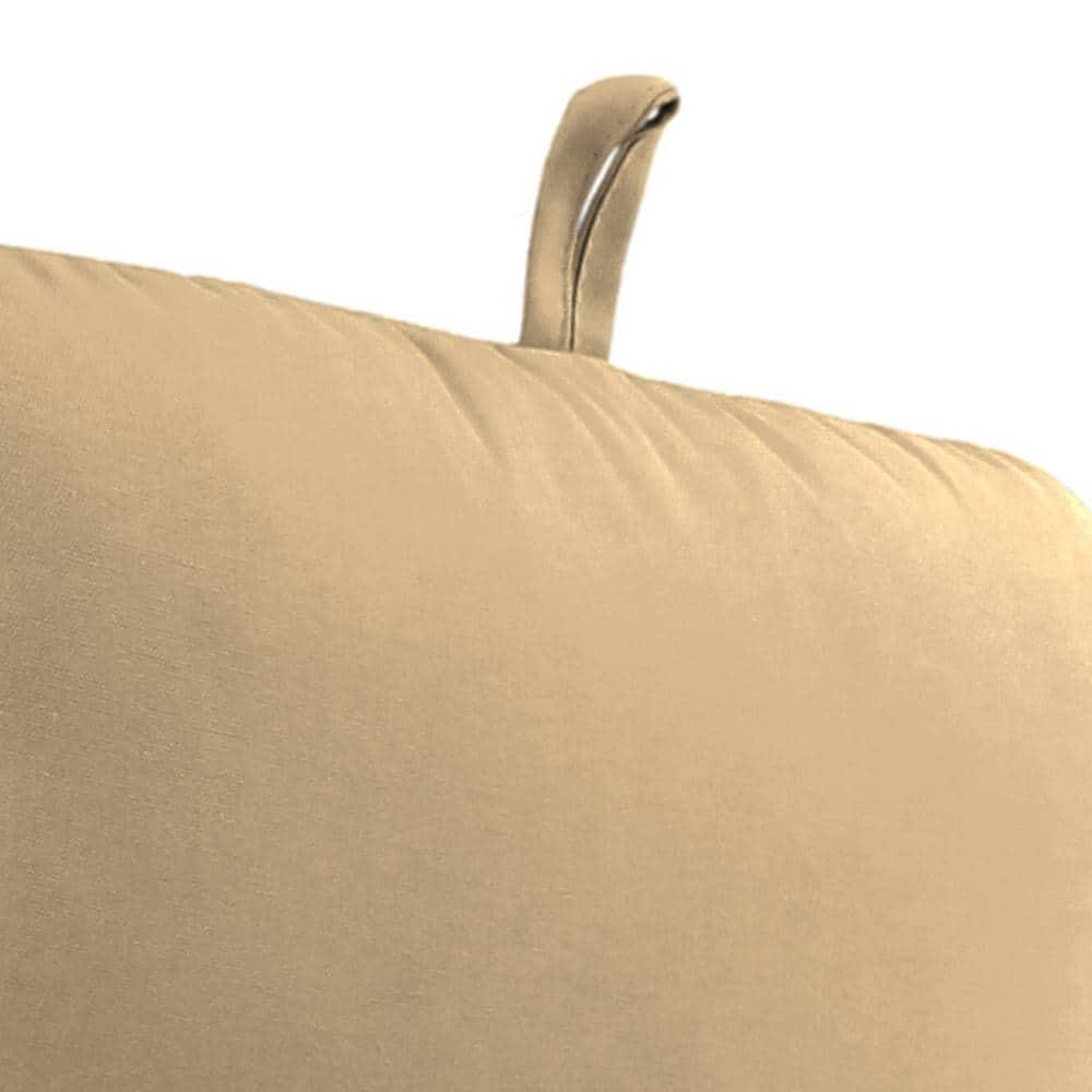 Jordan Manufacturing 45" x 22" Antique Beige Solid Rectangular Outdoor Chair Cushion with Ties and Hanger Loop