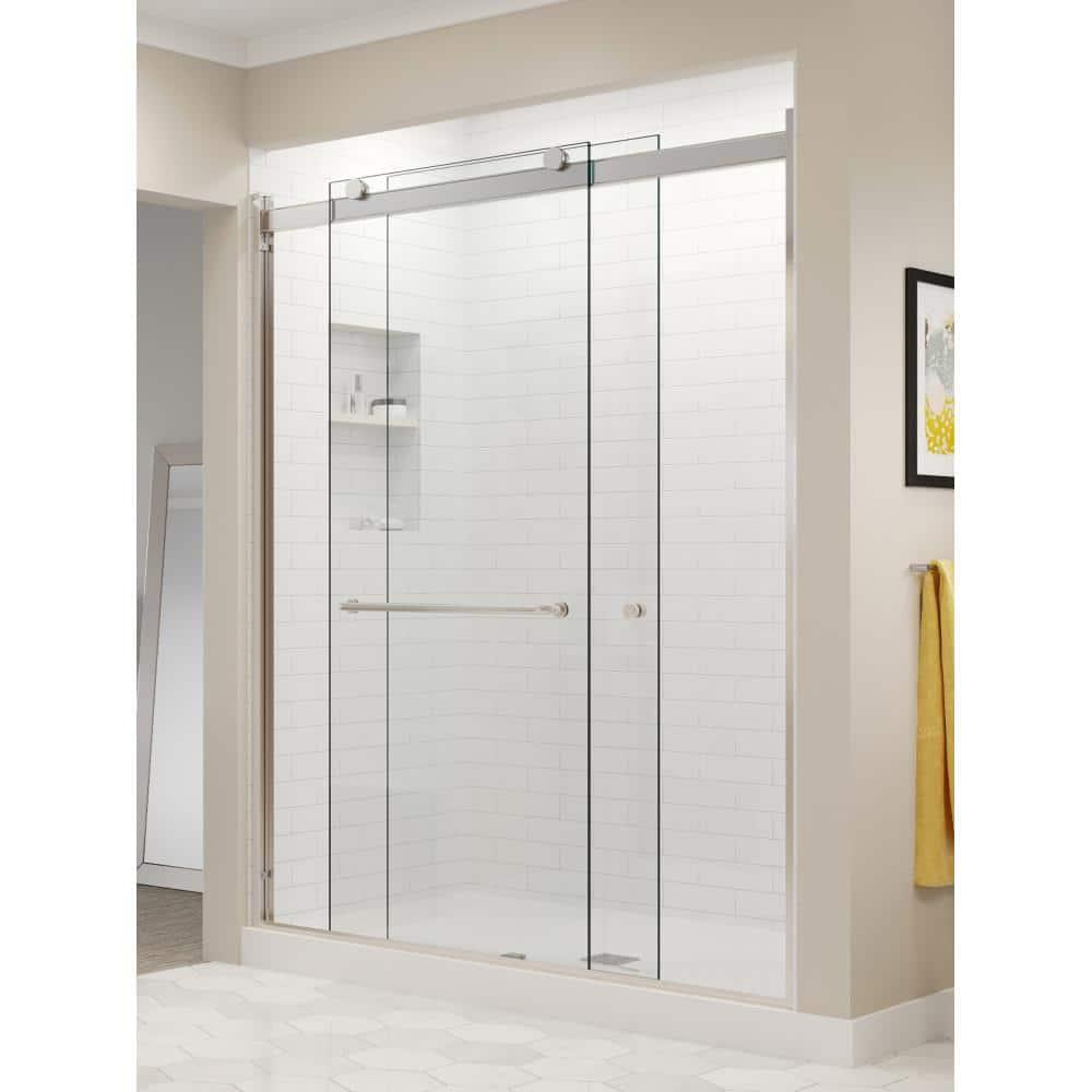 Rotolo 44" W X 76" H Bypass Semi-Frameless Shower Door