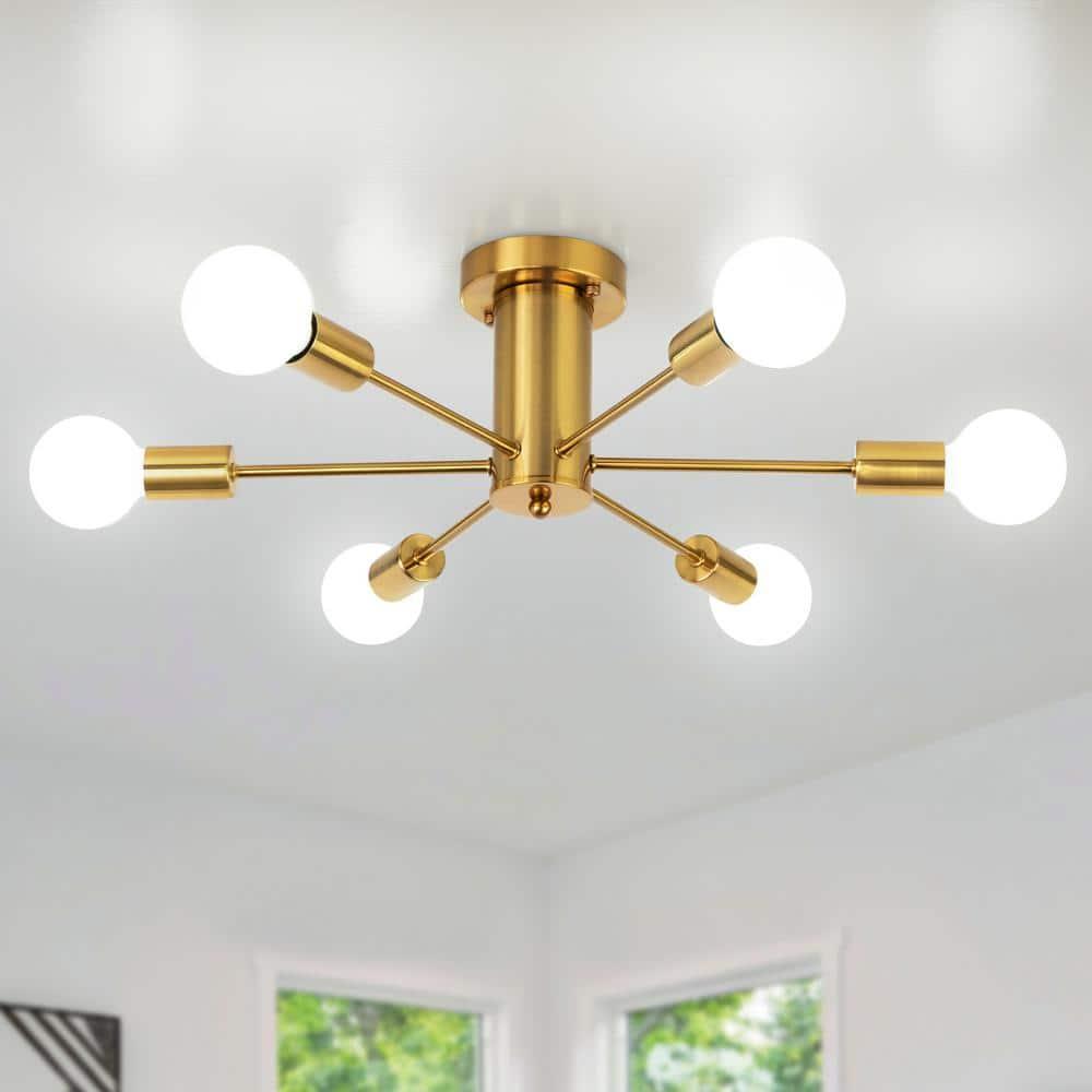 Sevin 6 - Light 25.2'' Sputnik Cylinder Flush Mount