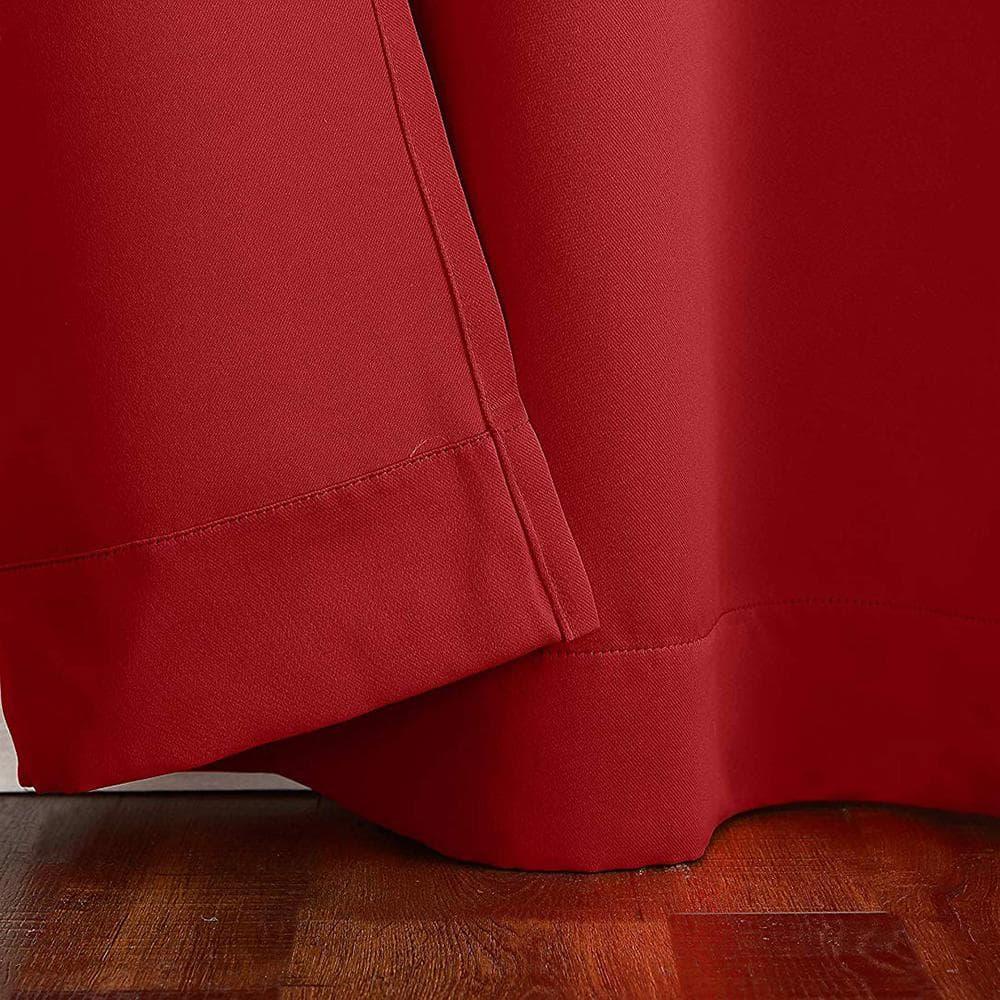40"x63" Sun Zero Blackout Kenneth Energy Saving Grommet Curtain Panel Red: Modern Thermal Insulated Noise Reduction